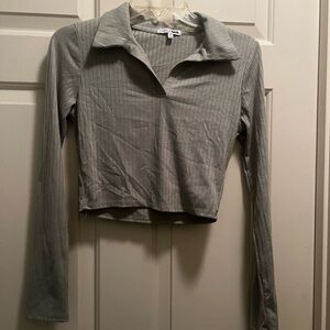 Fashion Nova Light mint green  Ribbed Long Sleeve Top